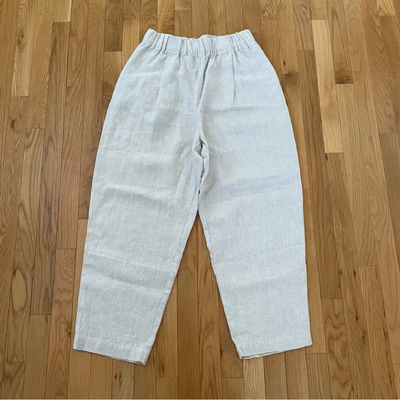 Elizabeth Suzann Andy Trouser in Midweight Linen - Flax, Size Large - Picture 2 of 5